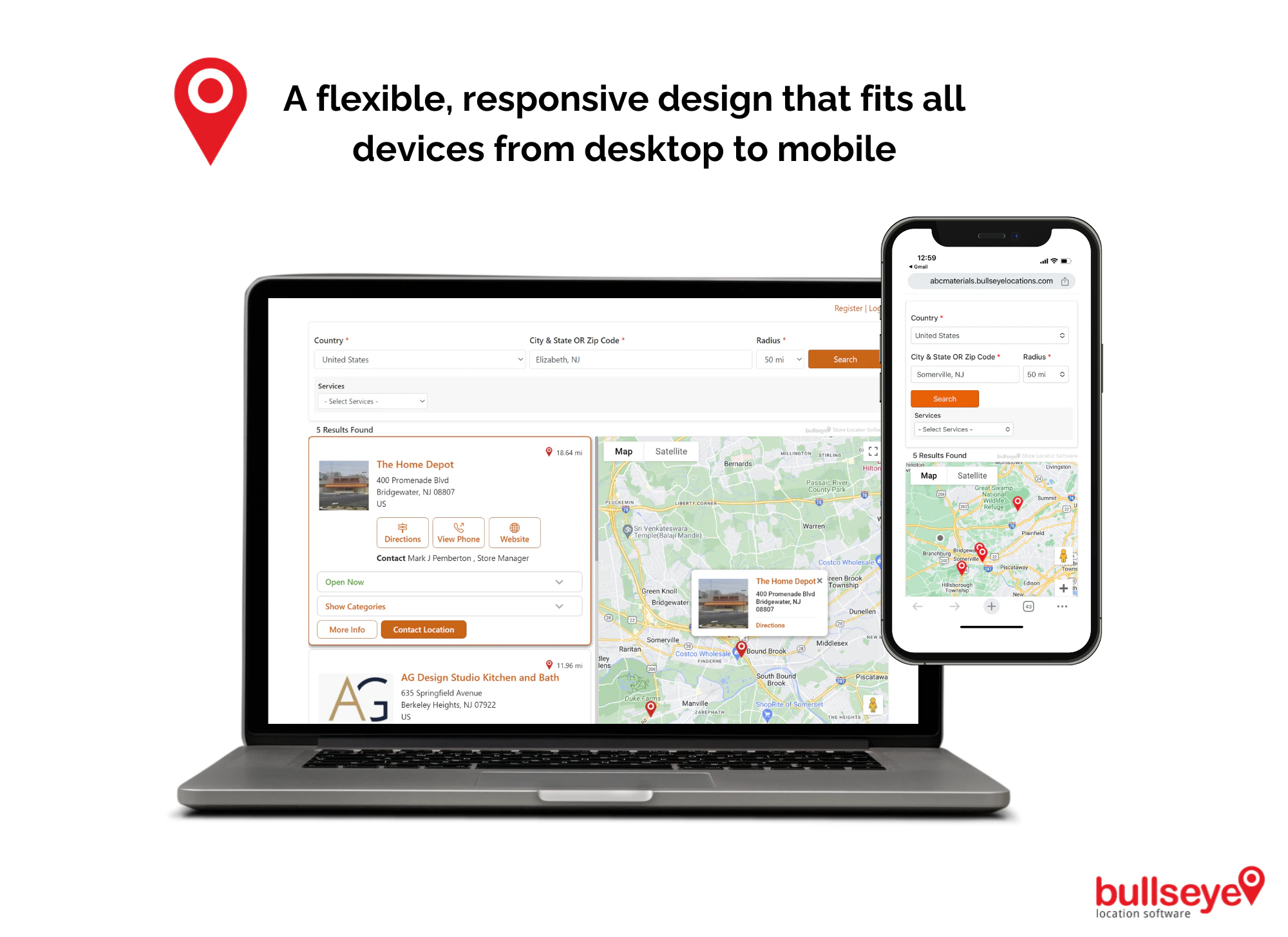screenshot of Bullseye Store Locator
